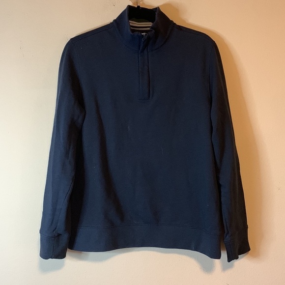 Untuckit Mens Navy Pullover Quarter Zip Cotton Long Sleeve Active Sweatshirt Med - Picture 7 of 12